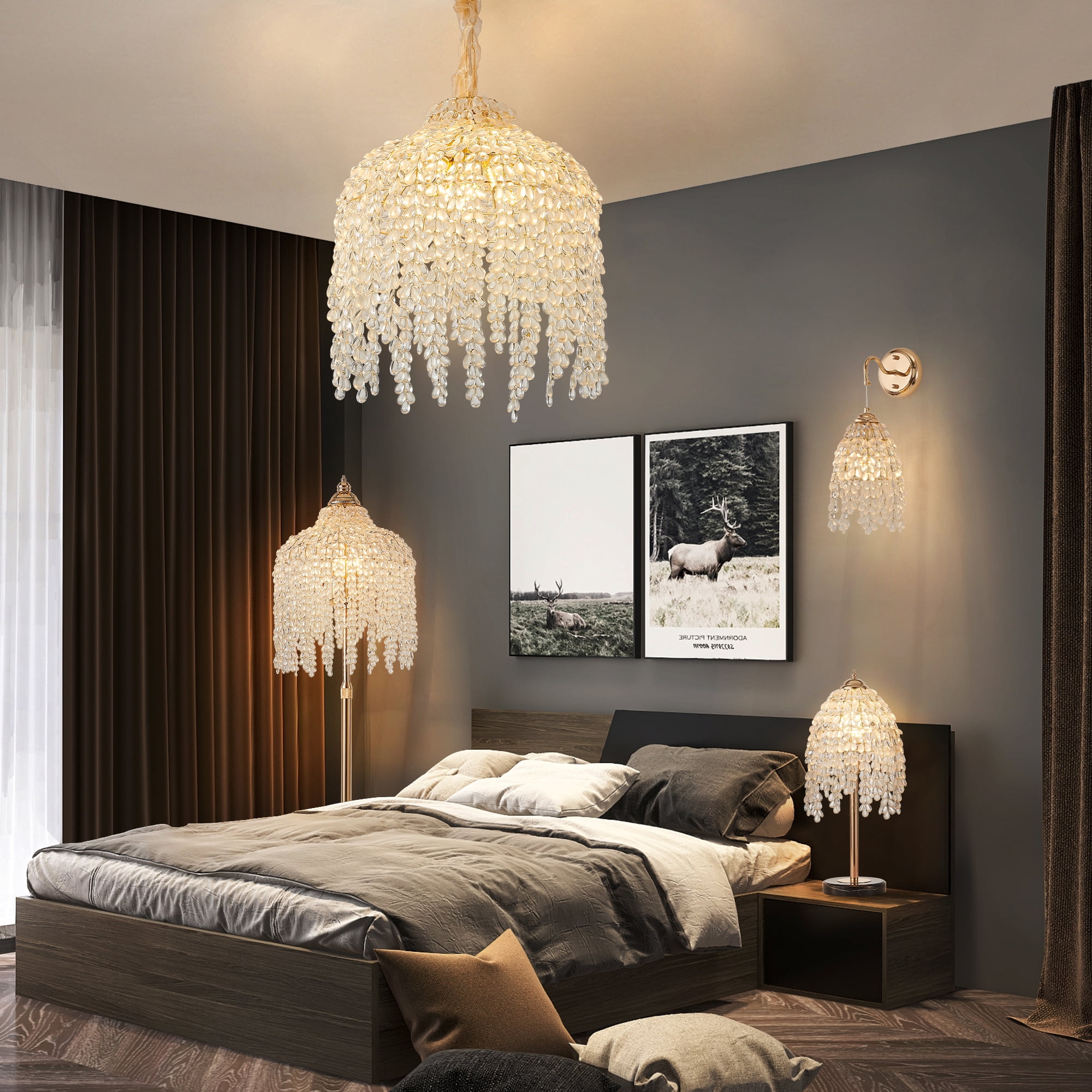 Wall Sconces Set of Two,Wall Light Fixtures for Living Room Hallway Corridor and Bedroom,0-60W Max Excluding Light Sources E12*2