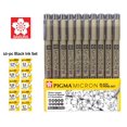 thumbnail image 2 of Set de dibujo Sakura Pigma Micron Fineliner, 10 unidades, tinta negra, 2 of 7