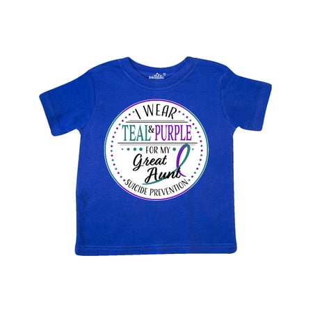 

Inktastic Suicide Prevention- I Wear Teal and Purple for My Great Aunt Gift Toddler Boy or Toddler Girl T-Shirt