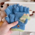 thumbnail image 4 of NAISIBABY Boys Knitted Gloves, Stretchy Open-Finger Soft Thermal Winter Outdoor Snow School Cycling Mittens Blue Free Size, 4 of 7