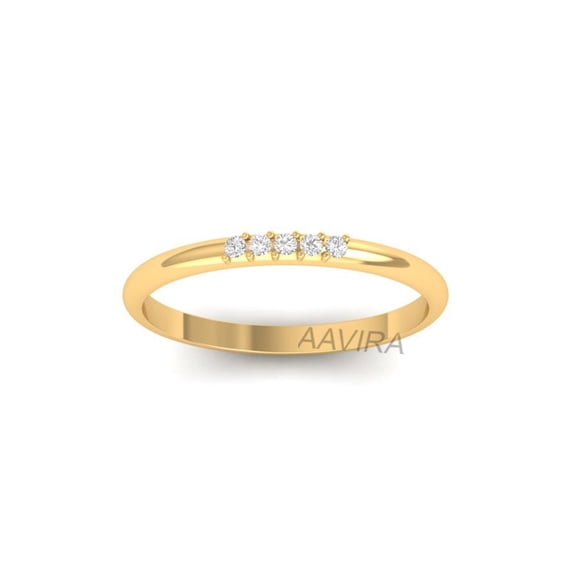Delicate Diamond Band, Bridal Wedding Band, Handmade Dainty Ring for Women