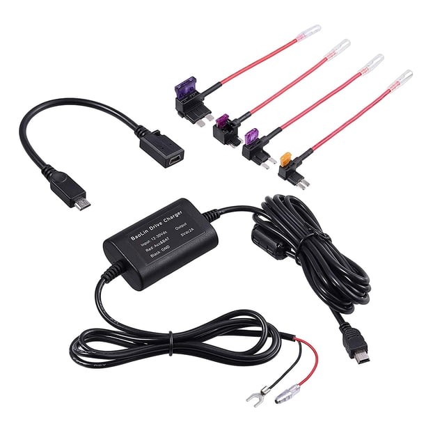 Riwesomey Kit de fusibles para cables duros Juego de dureza de la cámara de salpicadero del coche Grabadora de conducción DVR Kit de cables duros Soporte Paneles de instrumentos para automóviles Riwesomey VI3738-00B