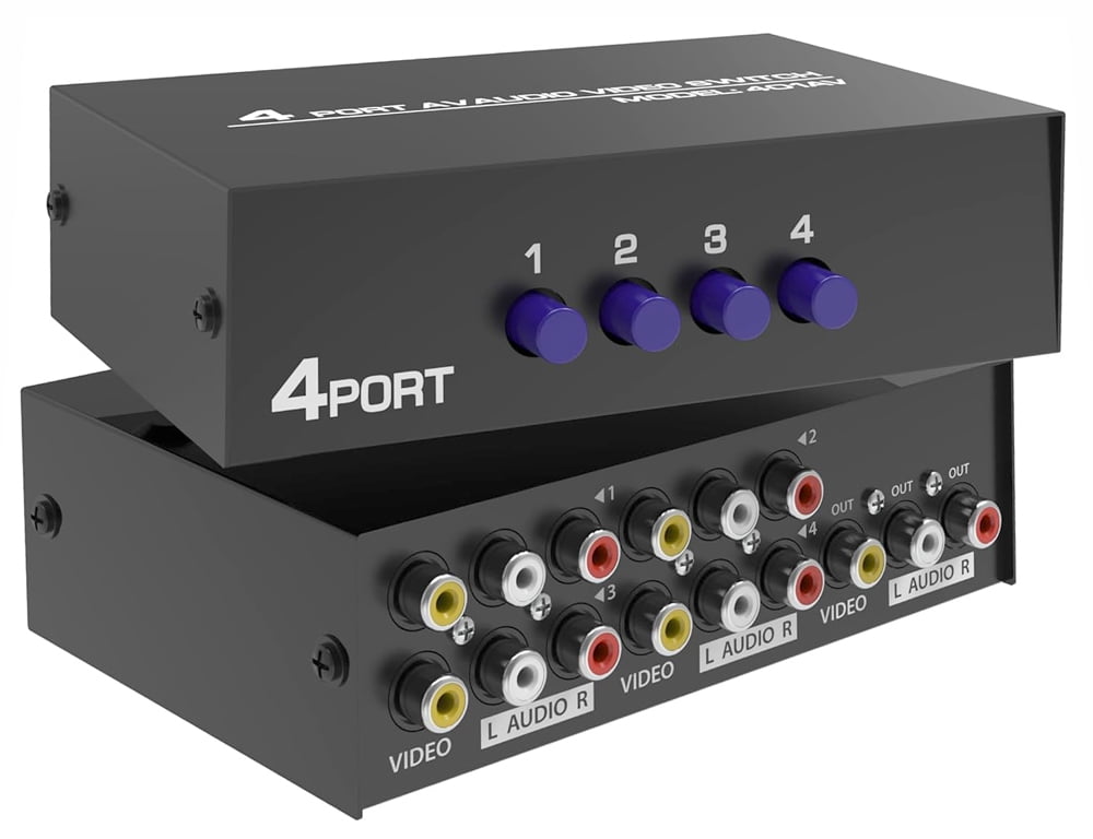 Ax Gear AV Composite Switch, 8 Port, 8 Input 1 Output, RCA Audio