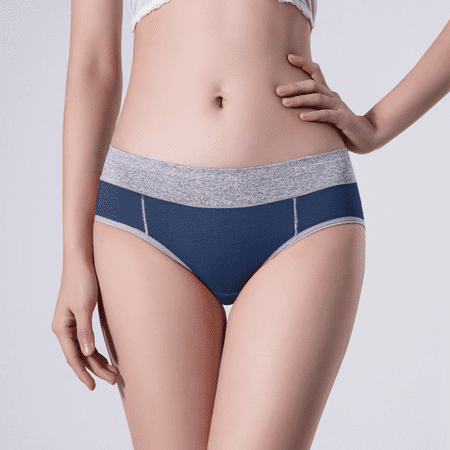 Fulorrnie Underwear for Women Comfort Briefs Breathable Cute Panties High Waist Elastic Stretchable Panty Navy XXXL