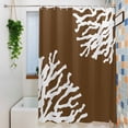 thumbnail image 3 of Shower Curtains for Bathroom-36"x72",Modern Abstract White Ocean Coral Waterproof Bath Curtain Grommet Shower Curtain Set with Hooks, 3 of 9