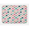 thumbnail image 1 of Teal and White Bath Mat, Colorful Geometric Shapes Dotted Design Hipster Feminine Fun Art Graphic, Non-Slip Plush Mat Bathroom Kitchen Laundry Room Decor, 29.5 X 17.5 Inches, Multicolor, Ambesonne, 1 of 2