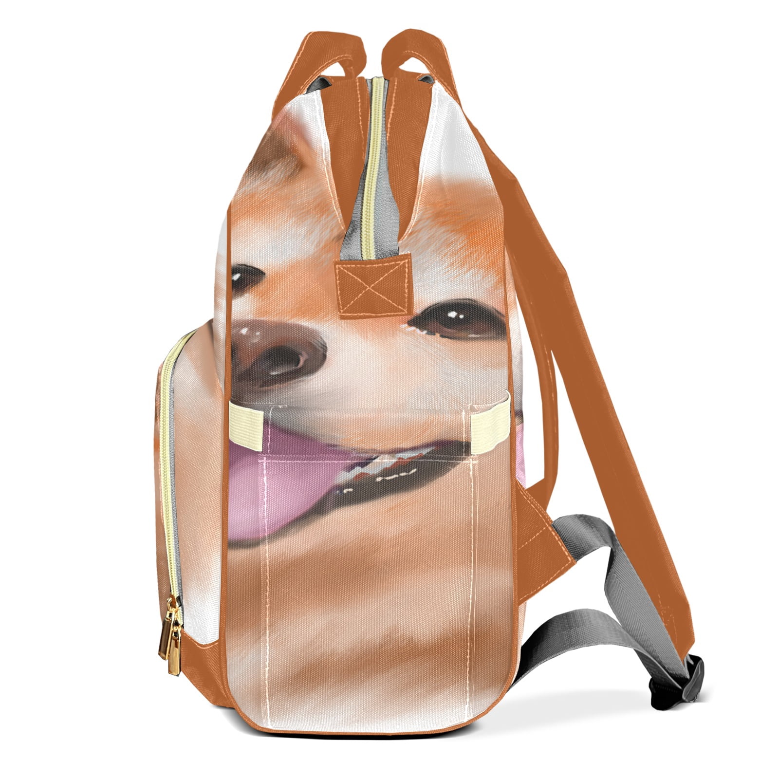 Dog Head Diaper Backpack – Large Capacity, Insulated Baby Bottle Pocket, Multifunctional Mommy Bag for Boys & Girls