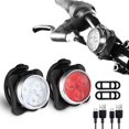 thumbnail image 1 of Bike Light Set, Super Bright USB Rechargeable Bicycle Lights, 4 Brightness Modes Options Cycling Front Light & Rear Light, Waterproof Mountain Road Bike Lights, 1 of 8