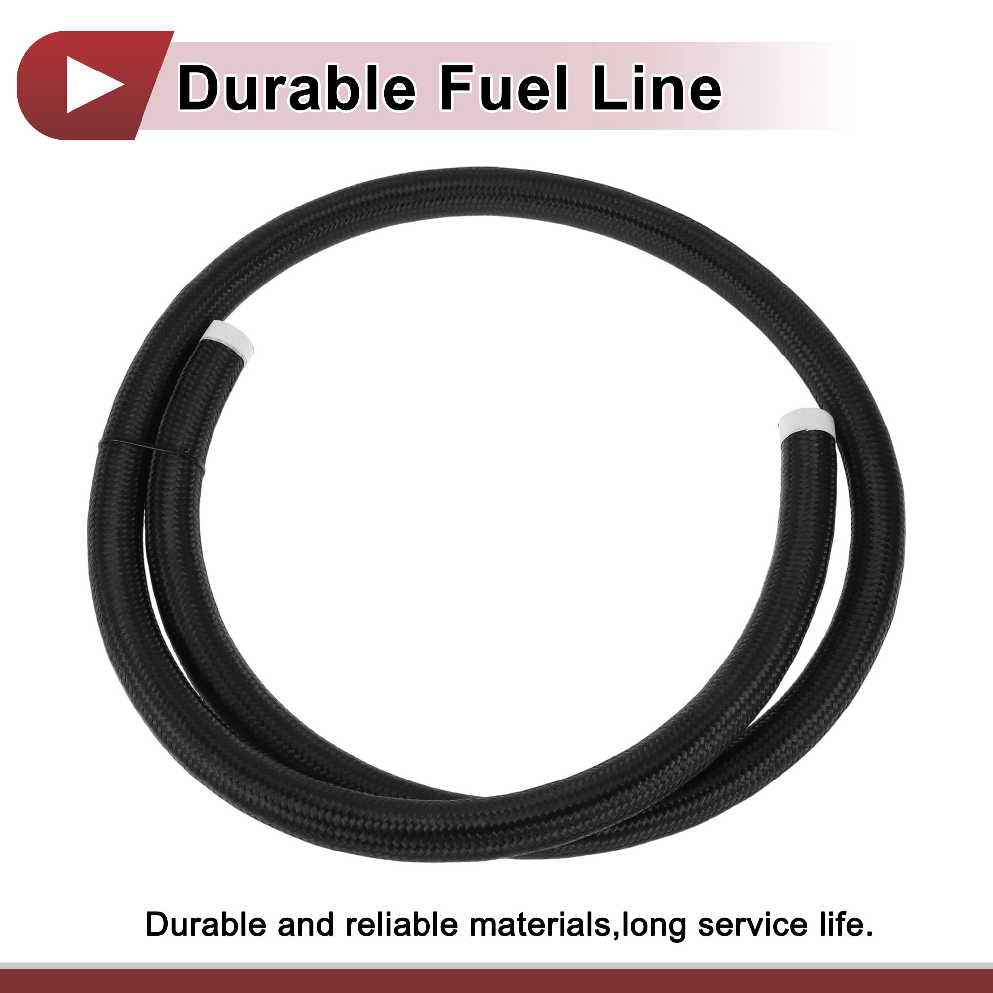 Unique Bargains 6.5ft AN16 Fuel Line Hose Automotive Fuel Hose 0.87"ID 1.16"OD Black