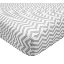 American Baby Co. Cotton Fitted Crib Sheet, Gray ZigZag