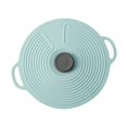 thumbnail image 2 of Tapa de silicona resistente al calor con ventosa y asa, tapa de silicona autosellante para ollas. Azul 20cm, 2 of 9
