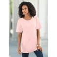thumbnail image 5 of Roaman's Women's Plus Size Cotton Ultimate Crewneck Tee, 5 of 6
