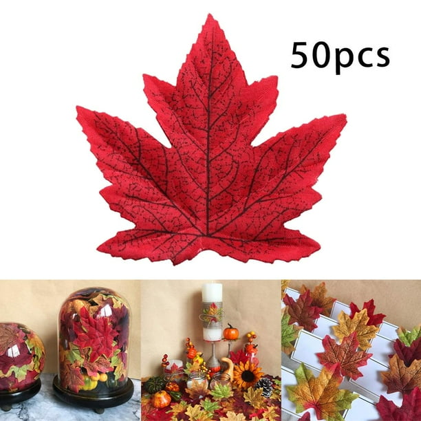 50 piezas hojas artificiales de arce hoja boda fiesta cumpleaños bebé Colcomx hojas de arce