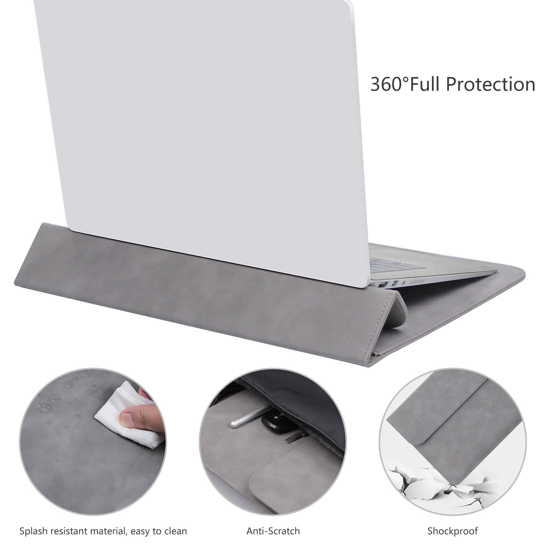Megoo 14'' Laptop Sleeve Cover Laptop Case with Stand  for MacBook Pro/Air Microsoft Surface Samsung