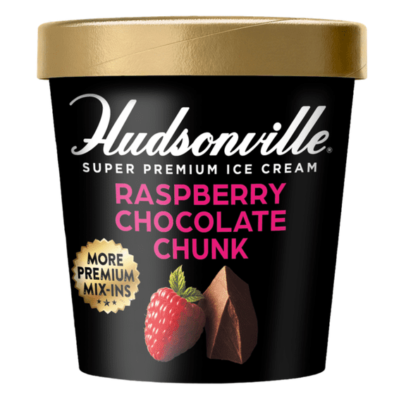 Hudsonville Extra Indulgent Raspberry Chocolate Chunk Ice Cream Pint, 16 oz, 1 Count