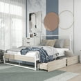 thumbnail image 2 of BTMWAY Metal Full Bed Frame, Full Size Platform Bed Frames with Wood Headboard, 2 Drawers, Sockets and USB Ports for Bedroom, No Box Spring Needed, White, 2 of 13