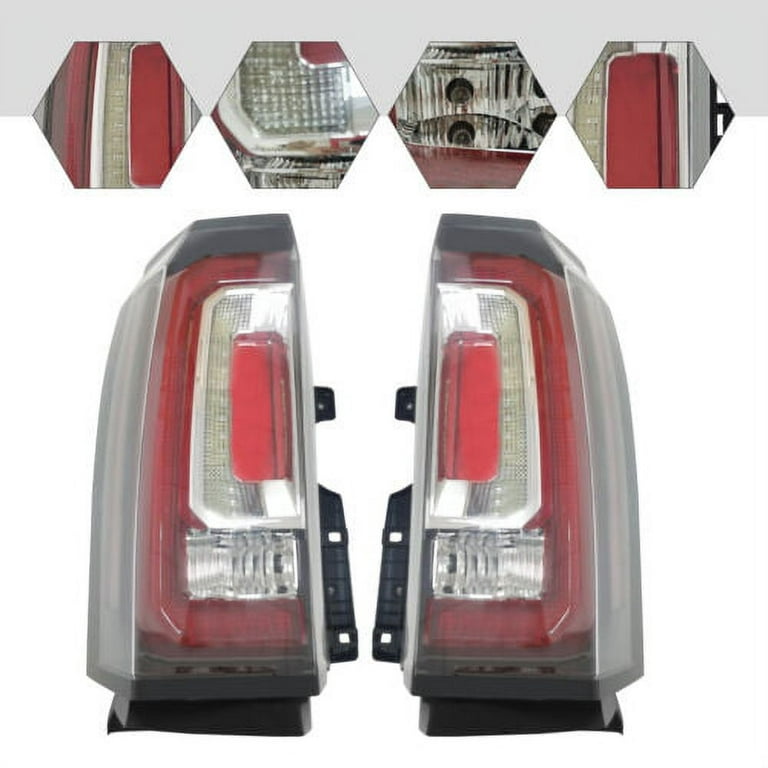AKKON - For GMC Yukon/XL/Denali Black Headlights Pair Set + Smoke LED Tail  Lights Combo Replacement Set