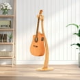 thumbnail image 5 of Bamboo Guitar Stand with Non-Slip Pads Wood Acoustic Guitar Display Rack Stand Holder, 5 of 12