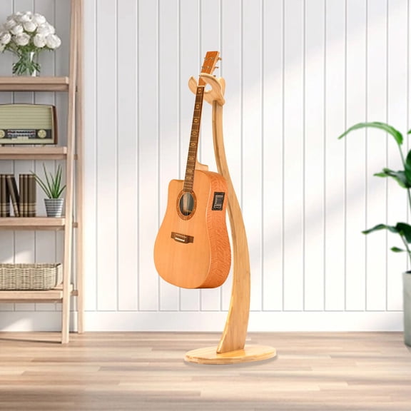 40.55"Guitar Display Rack for Guitar Bass,Bamboo Guitar Stand with Non-slip Pads