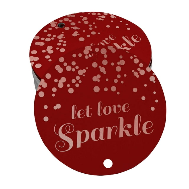 Inkdotpot Rose Gold Foil Paper Hang Tags Let Love Sparkle Wedding Favor Tags 100 Pieces