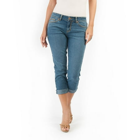 Jordache Women's Cuffed Cropped Skinny Jeans