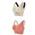 thumbnail image 2 of WREESH Women's 2 Pack Racerback Sports Bras High Impact Workout Bra Padded Longline Wireless Bras Side Buckle Yoga Underwear Crop Tank Tops Red, 2 of 7
