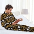 thumbnail image 6 of Salouo traditional Elephant Print Button-Front Long Sleeve Pajama Set for Men, Soft 2Pjs Men's Long Sleeve Sleepwear-X-Large, 6 of 7