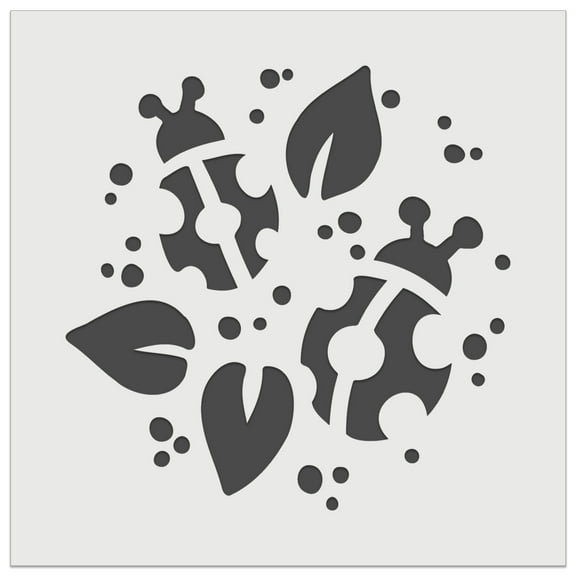 Ladybugs and Leaves DIY Cookie Wall Craft Stencil - 5.5 Inch