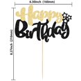 thumbnail image 2 of Adorno para Pastel Ephlyn Feliz Cumpleaños con Brillo Negro y Dorado, 2 of 7