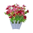 thumbnail image 2 of Sunjoy Tech Artificial Flowers Plant Potted Fake Faux Mixed Color Daisies in Plastic Vase for Home Party Wedding Office Desktop Decoration, 2 of 4