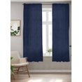 thumbnail image 2 of Solid Dark Blue Curtains 72 Inch Length, Sheer Curtains for Bedroom Living Room Window Minimalism Abstract Denim Texture Rod Pocket Voile Drapes Kitchen Curtains Small Half Window 52"x72" 2 Panels, 2 of 6