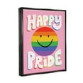 thumbnail image 3 of Stupell Industries Happy Pride Retro Rainbow Smiley Holiday Painting Black Floater Framed Art Print Wall Art, 3 of 6