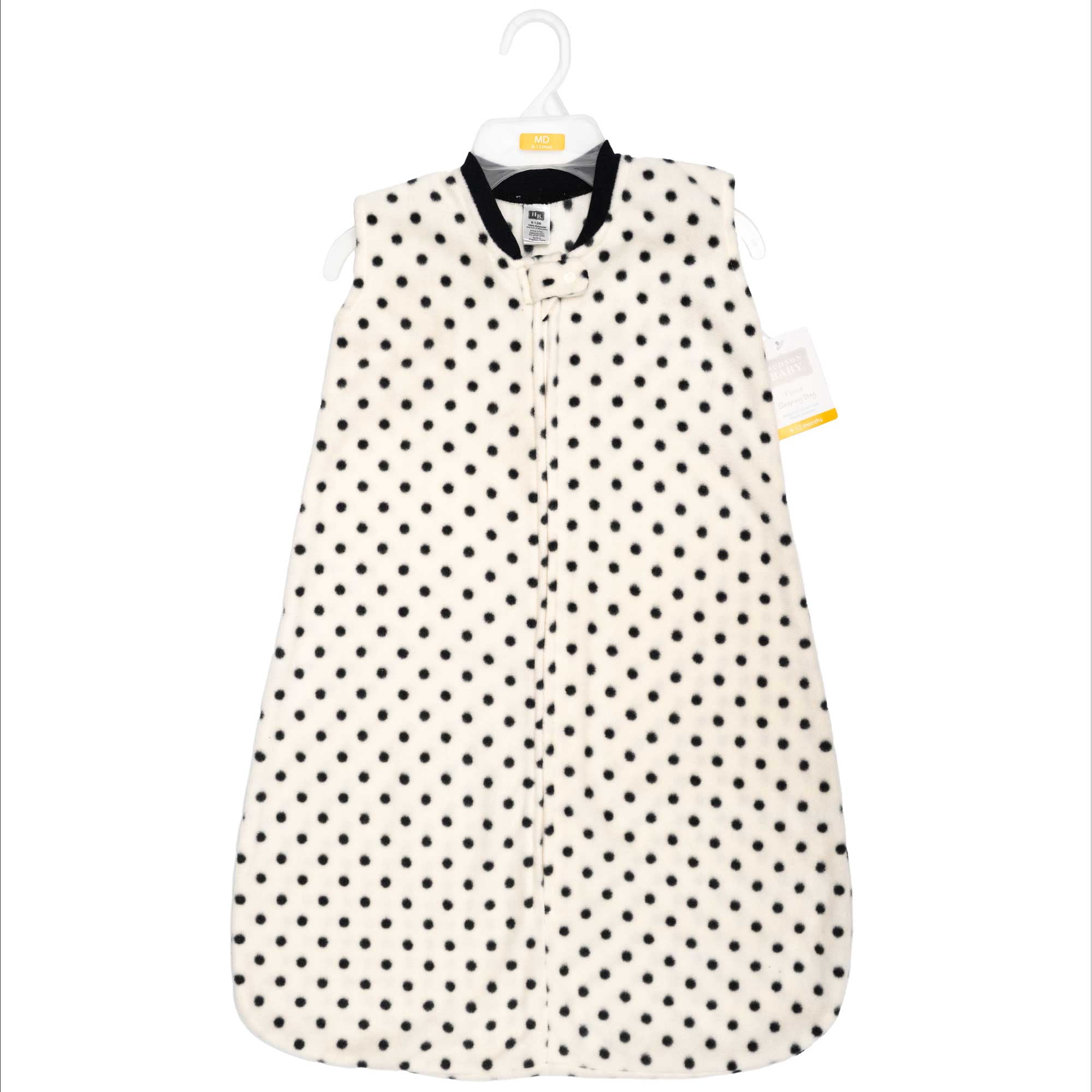 Hudson Baby Infant Girls Fleece Sleeping Bag, Sack, Blanket, Black Cream Dot, 18-24 Months