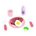 thumbnail image 2 of Puntoco Juego de cocina de madera con comida occidental para niños, juego de simulación con huevos, filetes y utensilios para juegos de rol y aprendizaje temprano, 2 of 5