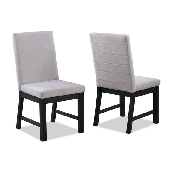 Dtwnek 2pcs Gray Fabric Side Chair Back Upholstery Contemporary Dining Chair