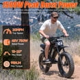thumbnail image 3 of Electric Mountain Bike for Adults, Class 2 20 MPH, 750W Rated 1500W Peak Motor, 48V 17.5Ah 840Wh Battery, 20 x 4 Fat Tire Ebike, UL2849, Black, 3 of 11