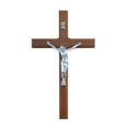 thumbnail image 1 of Crucifijo de pared de madera, cruz decorativa, crucifijo de Jesús, escultura de Jesús para el hogar Marrón, 1 of 9