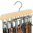 thumbnail image 4 of Precio sorpresa!Estante para cinturones, estante para almacenamiento de cinturones de madera para guardarropa, estante para cinturones para guardarropa de gran capacidad con 14 ganchos, 4 of 8