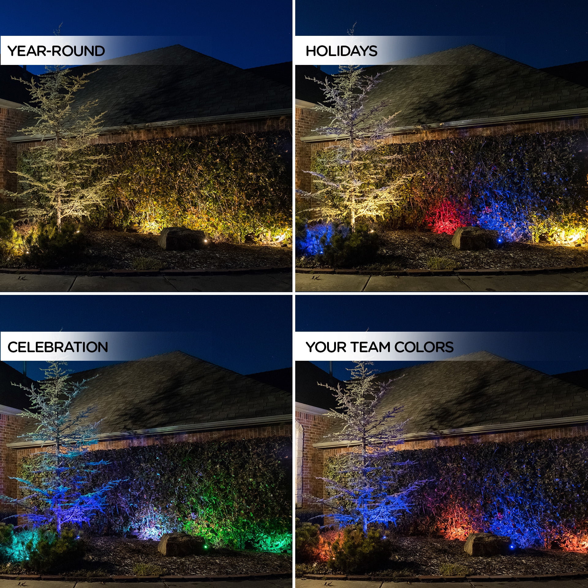 Enbrighten 40ft LED Color-Changing Landscape Lights, 6 pucks