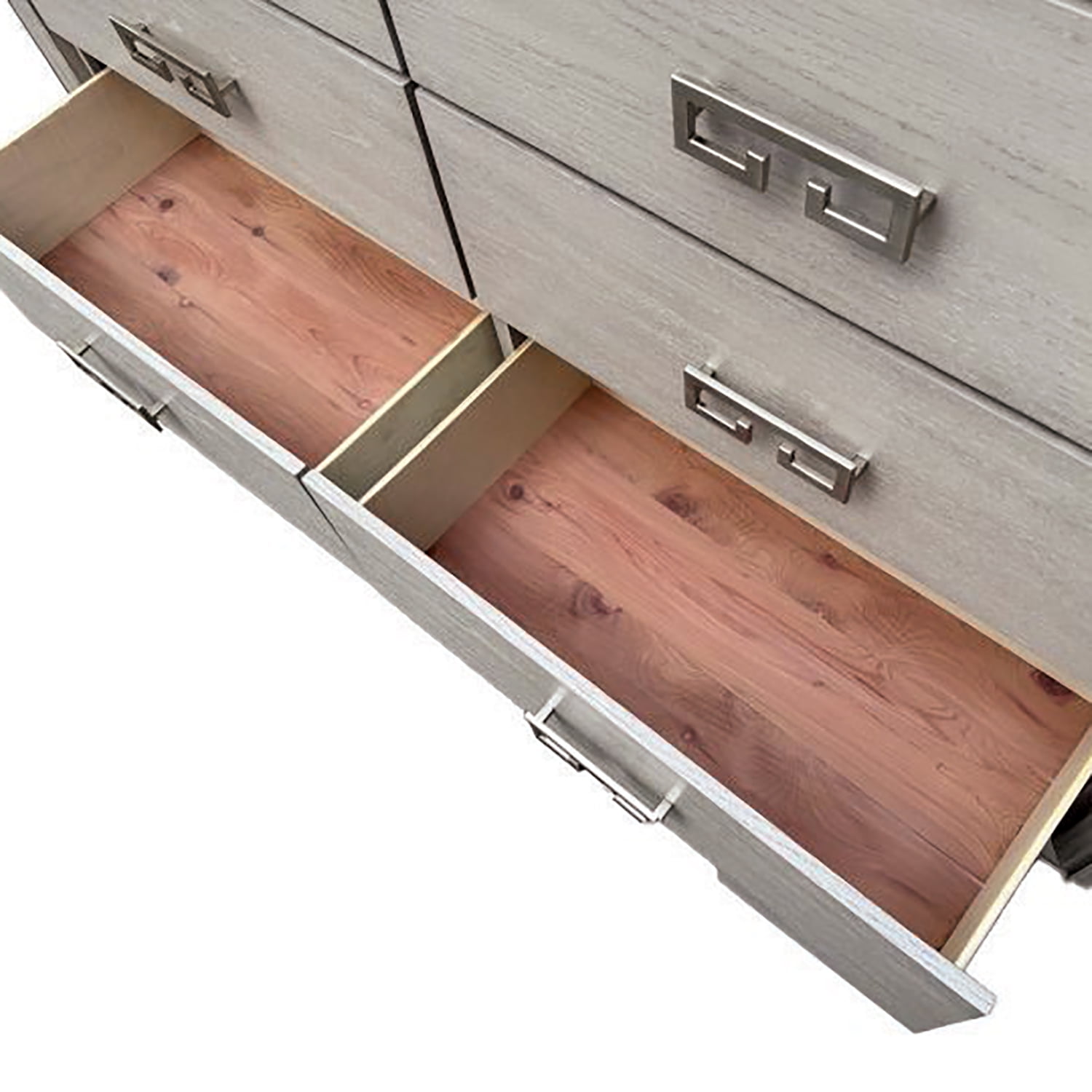Furniture of America Elres Adult Transitional 6-Drawer Dresser, Rustic White