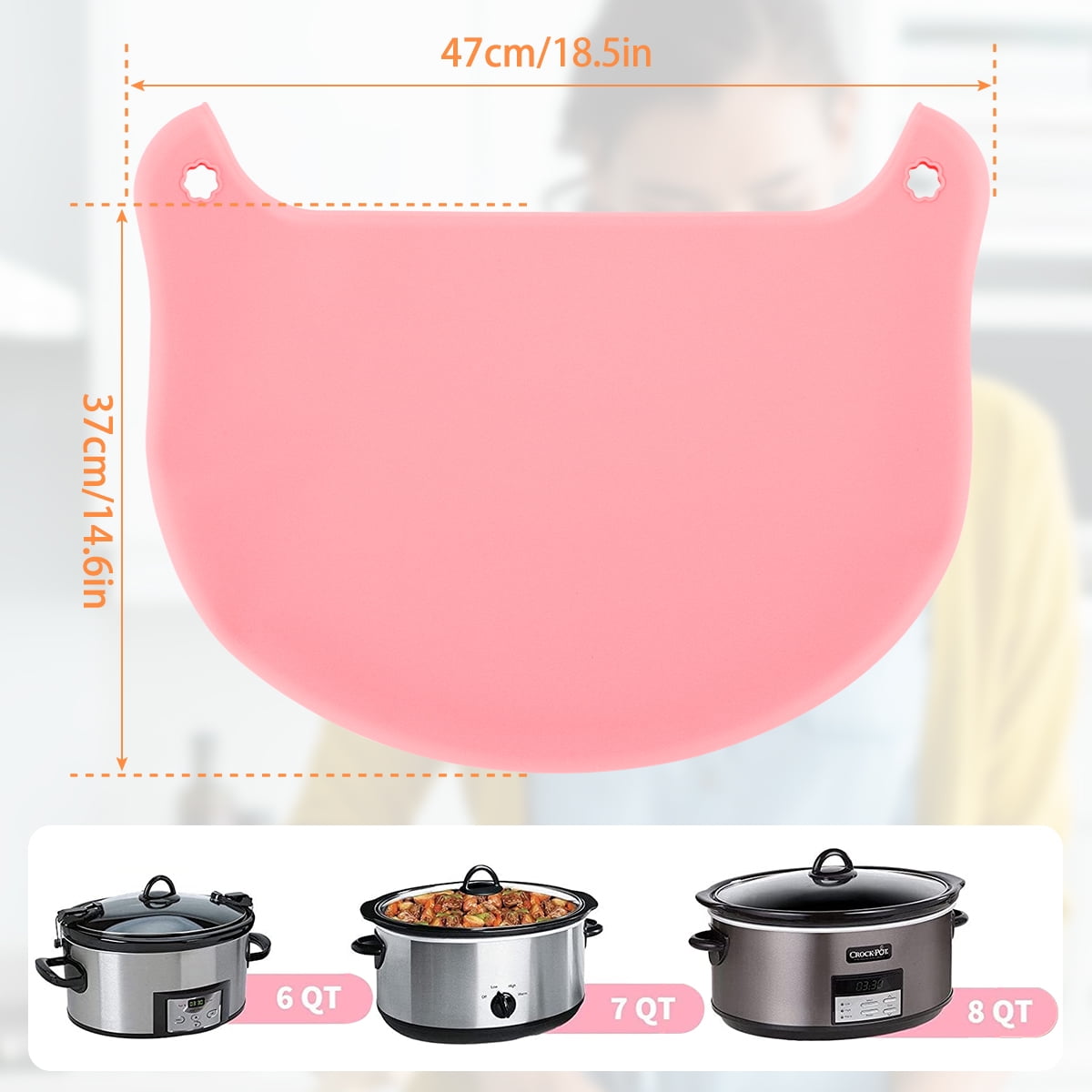  Silicone Crock Pot Liner-Crockpot Divider Insert Fit 6-8  Quarts, Reusable Slow Cooker Silicone Liner, Foldable&Dishwasher Safe  (Blue+Pink): Home & Kitchen