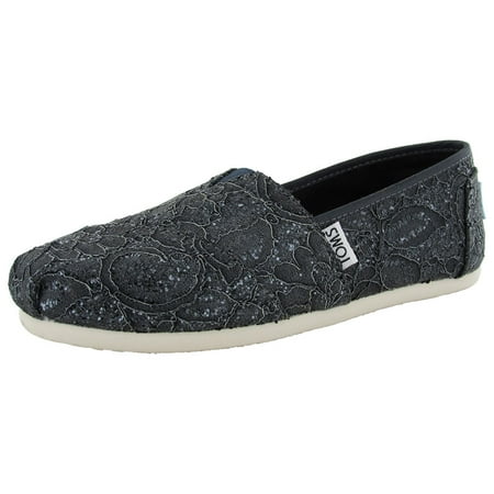Toms Womens Slip On - Toms Womens Lace Glitz Slip On Alpargata Flat Shoe