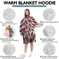 thumbnail image 5 of Wearable Oversized Blanket,Red and Gray Floral Pattern Wearable Blanket Hoodie for Adults,Cozy Hooded Blankets with Super Pockets,Super Warm Fuzzy Pullover for Women & Men, 5 of 6