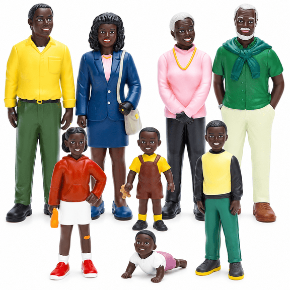Leafnora 8 Pieces Dollhouse People Action Figures Dollhouse Family for Table Decorations Doll House People Figures
