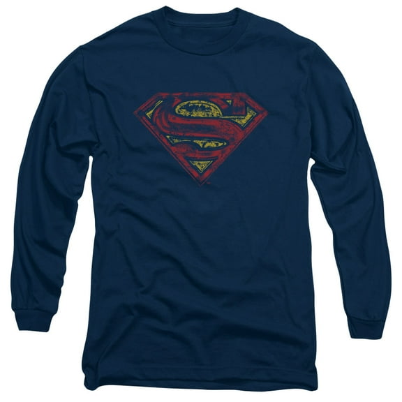 Superman - S Shield Rough - Long Sleeve Shirt - XX-Large