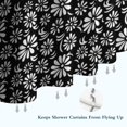 thumbnail image 6 of Black Daisy Flower White Blooms Pattern Shower Curtain 36"x72" ,Bathroom Decorative Shower Curtains Set with 12 Hooks,Modern Waterproof Washable Shower Curtain, 6 of 6