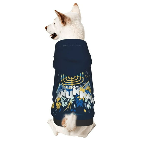 Happy Hanukkah Dog Sweatshirt Pet Wear Hoodie Soft Warm Easy To Wear Puppy Cat Dogs Apparel Small