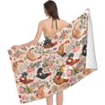 thumbnail image 2 of Pink Strawberry Beach Towel Microfiber Soft Absorbent Quick Dry Large Beach Towel for Travel Pool Yoga Gym Sports Camping and Gifts Men Women Beach Accessories 29x57 Inch, 2 of 6