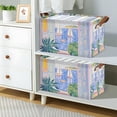 thumbnail image 2 of Yayeee Foldable Storage Basket for Shelves with Handles Waterproof Cloth Bins, Seaside Boat, 2 of 7