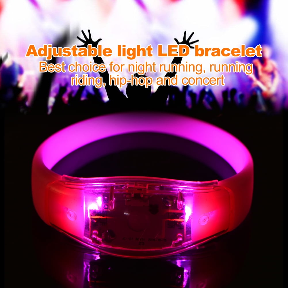 WALFRONT 8 Colors Flash LED Light Party Concert Show Silicon Bracelet